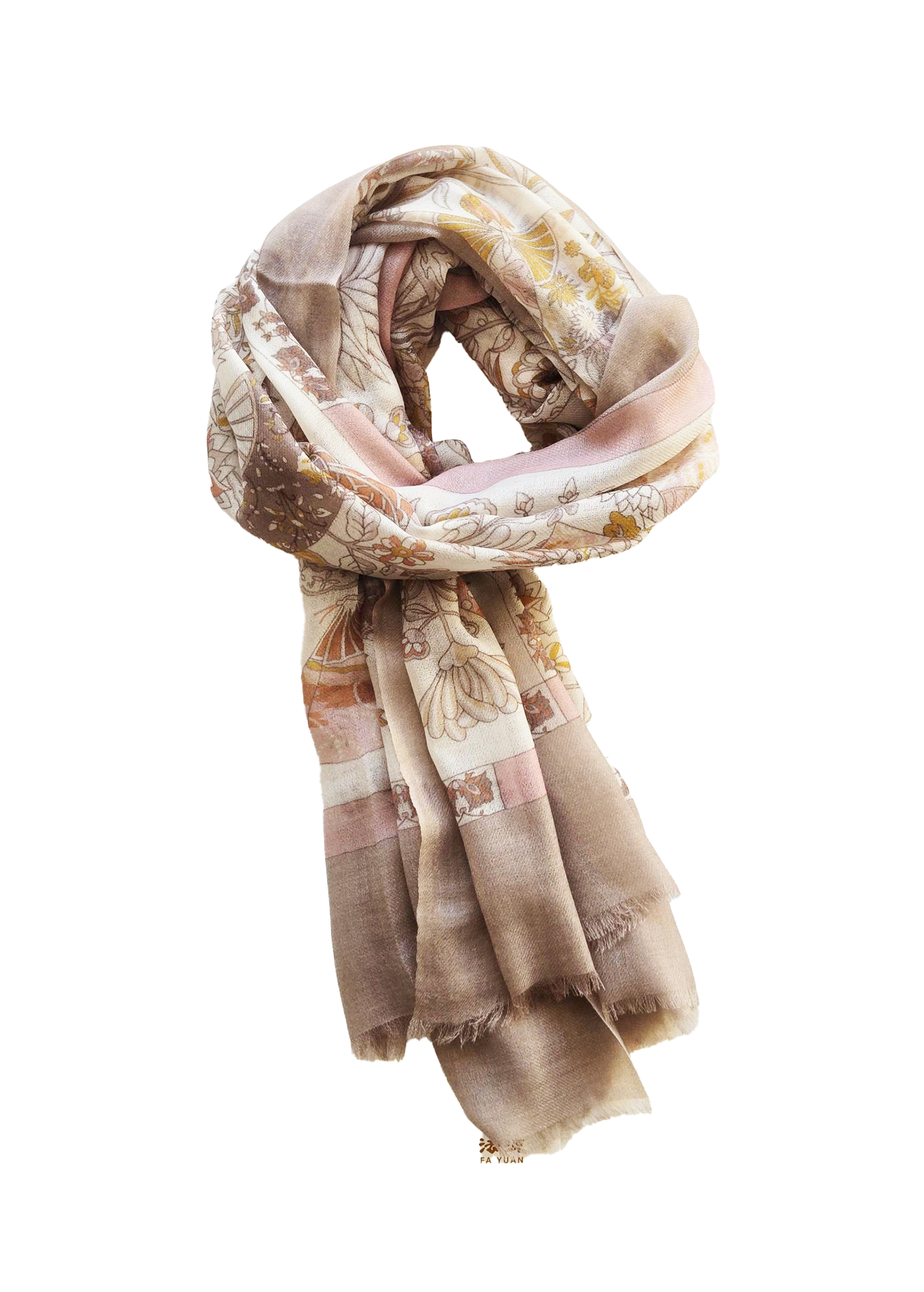 Shawl_Thin_Beige Flower