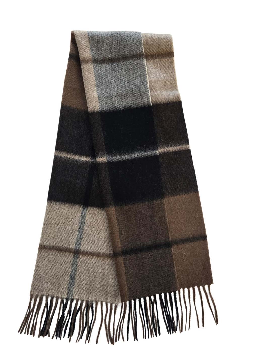 Scarf-Plaid Dark, Grey ,Brown & Beige Mix