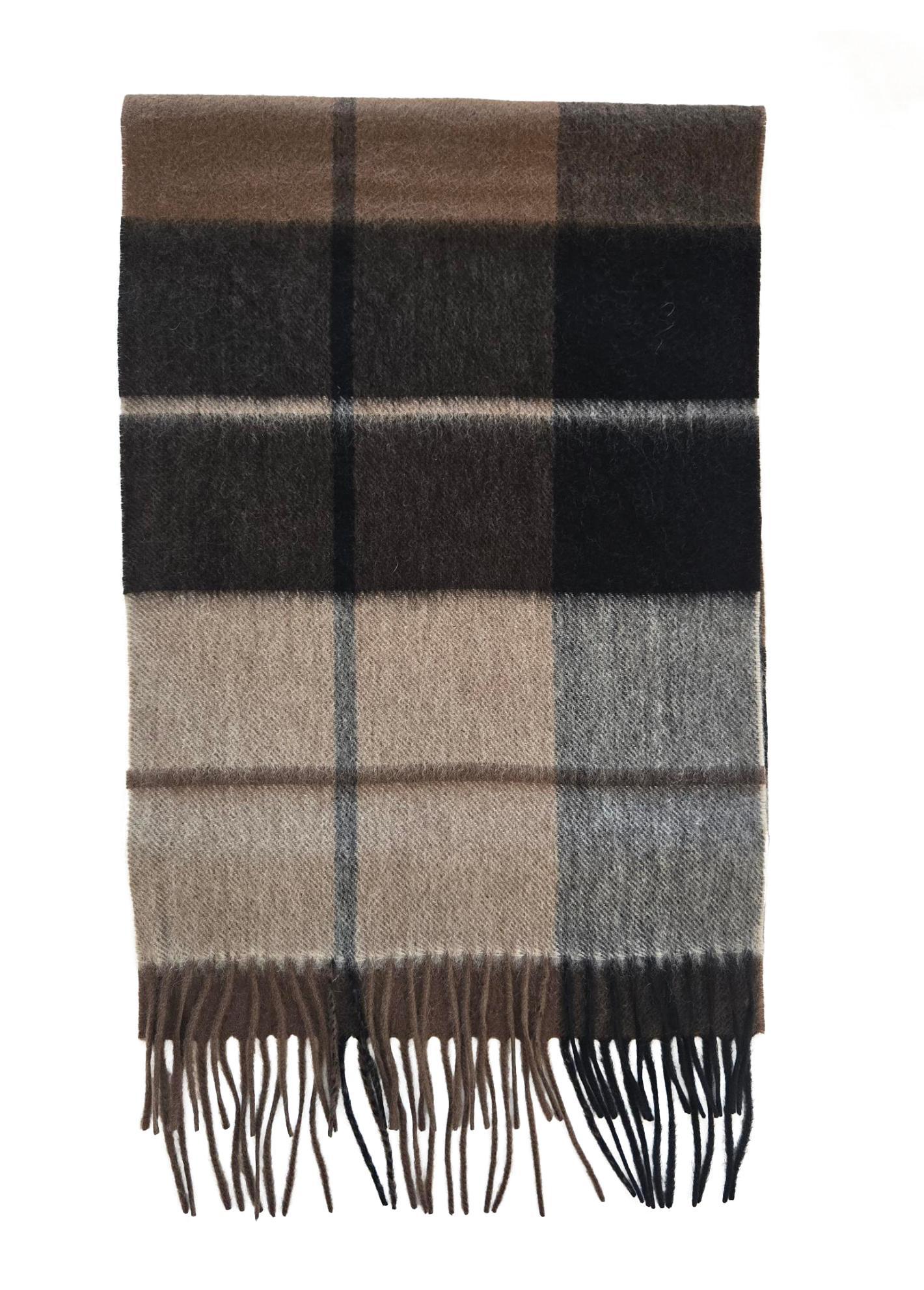 Scarf-Plaid Dark, Grey ,Brown & Beige Mix